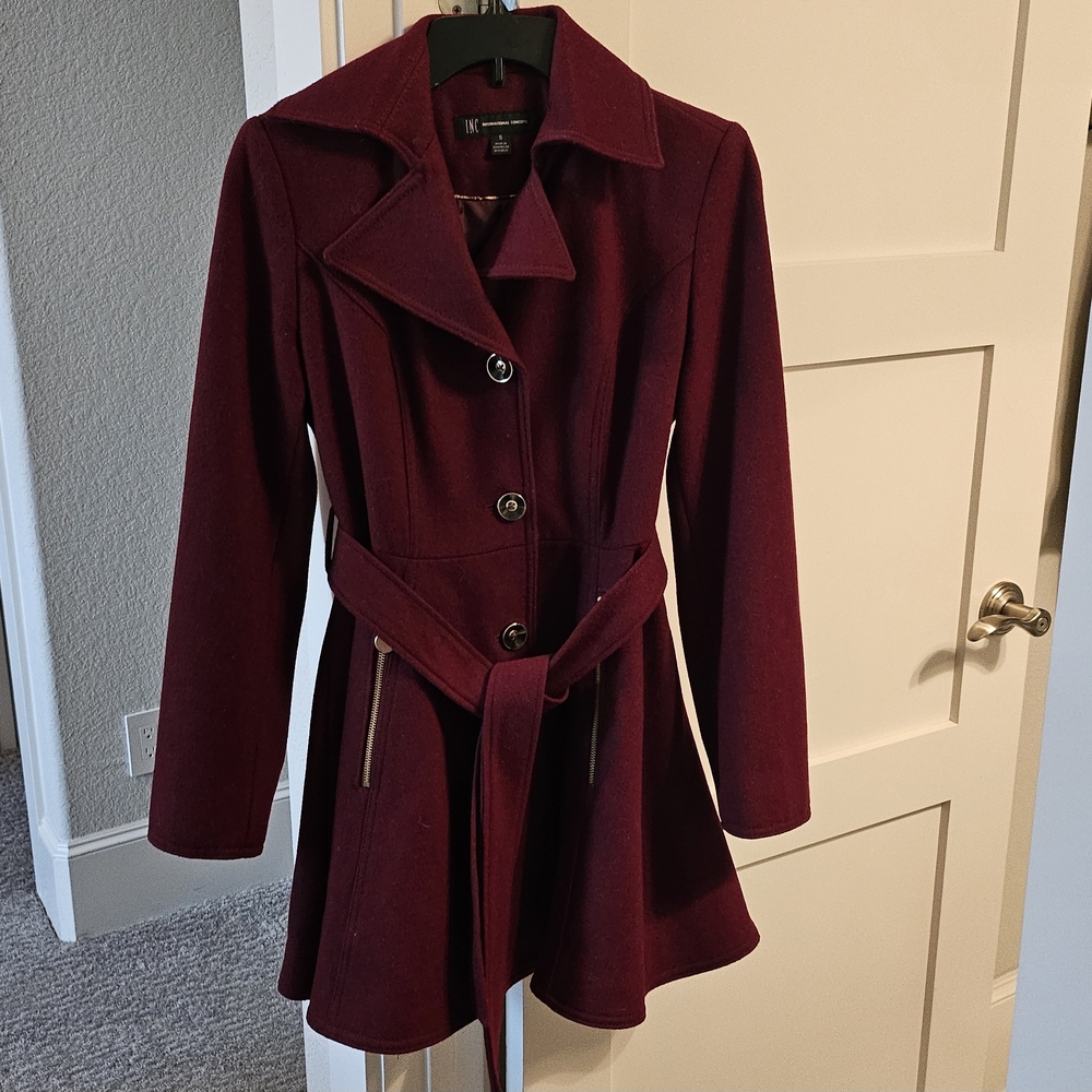 INC International Concepts Burgundy Coat